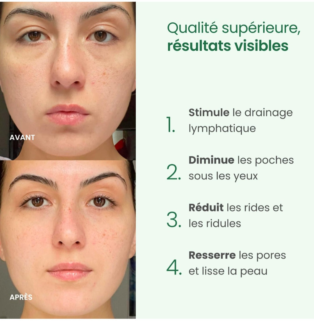 Rouleau de Jade et Gua Sha | Massage du Visage avec Pierre Véritable | Anti-Âge