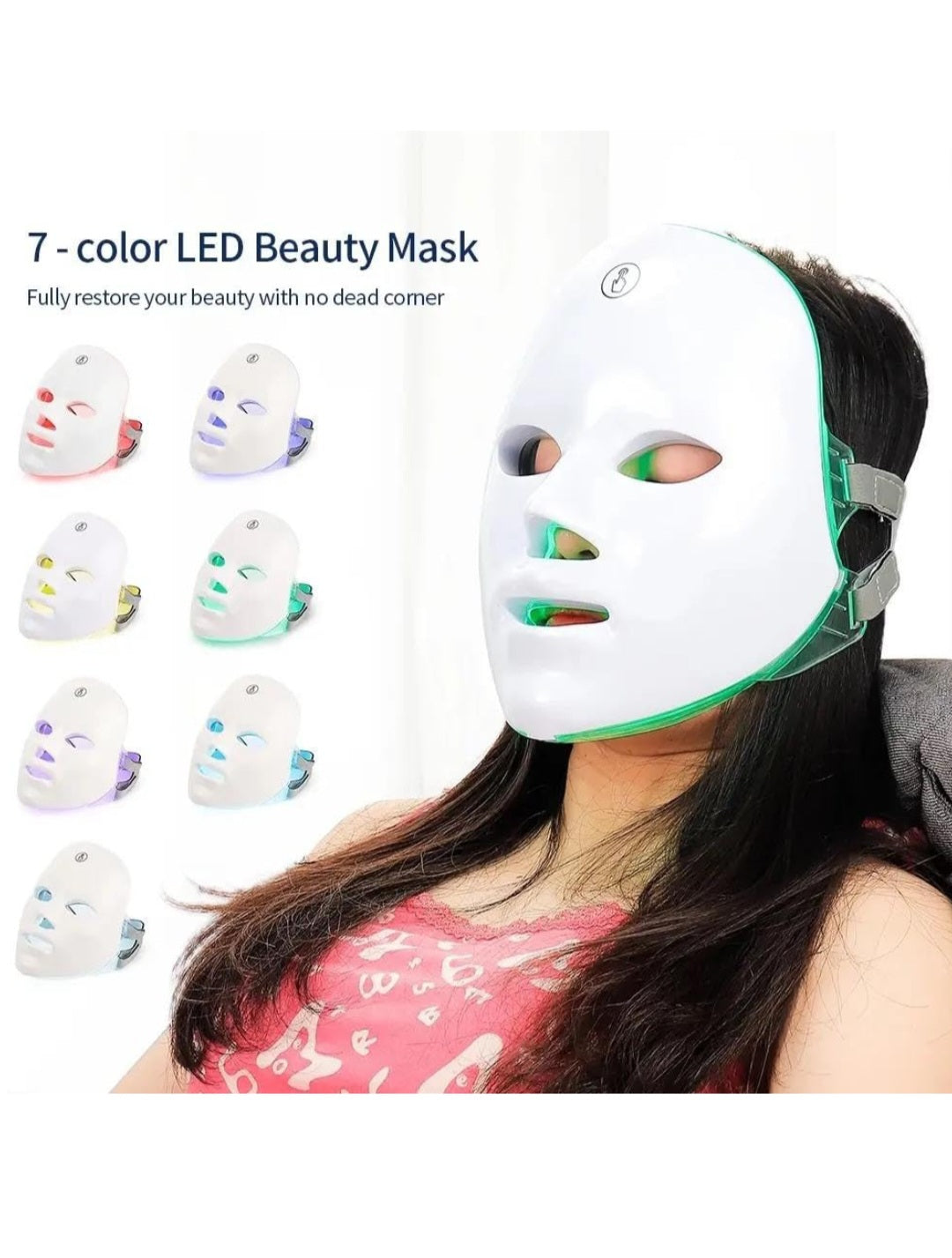 Masque facial LED USB thérapie rajeunissement de la peau Anti acné élimination des rides masque de soins de la peau