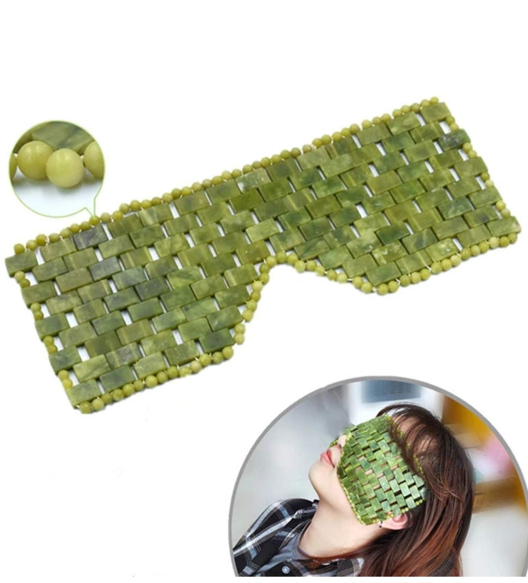 Masque pour les yeux en jade naturel | Anti-âge pour les cernes et les poches
